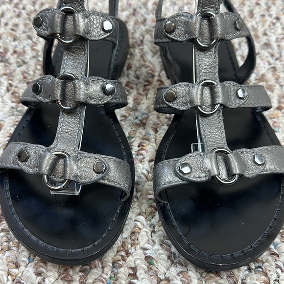 Cole Haan Deandra Leather Gladiator Sandal in Gunsmoke Metallic - Picture 5 of 12